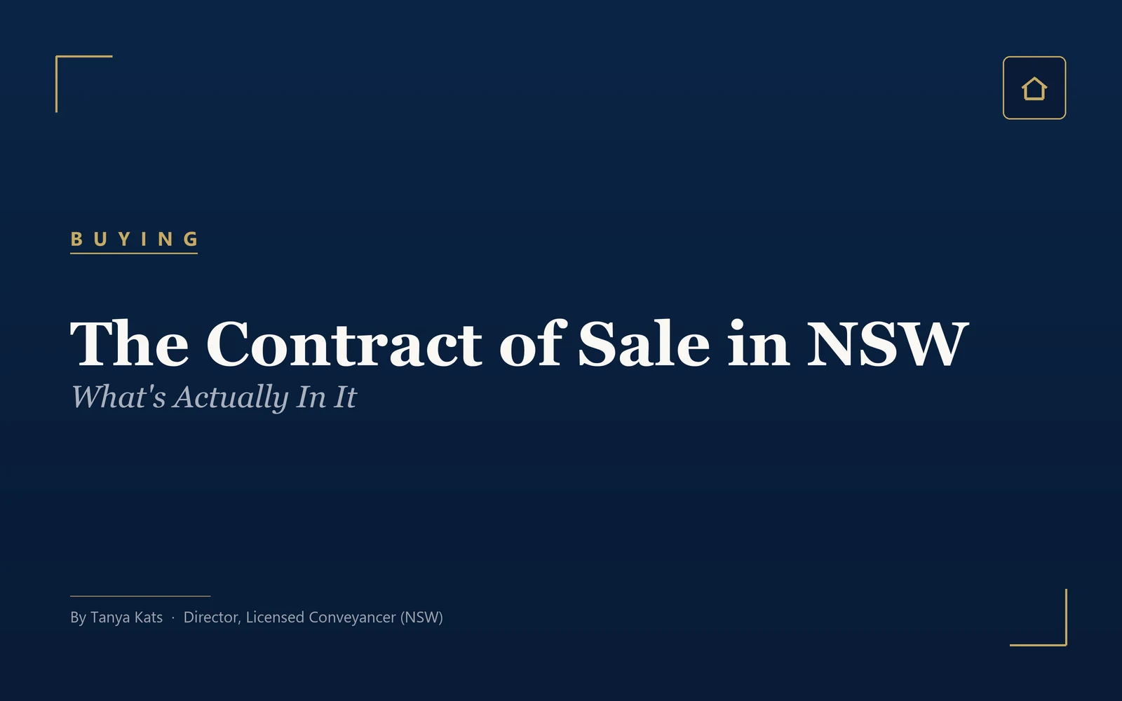 The Contract of Sale in NSW: What's Actually In It