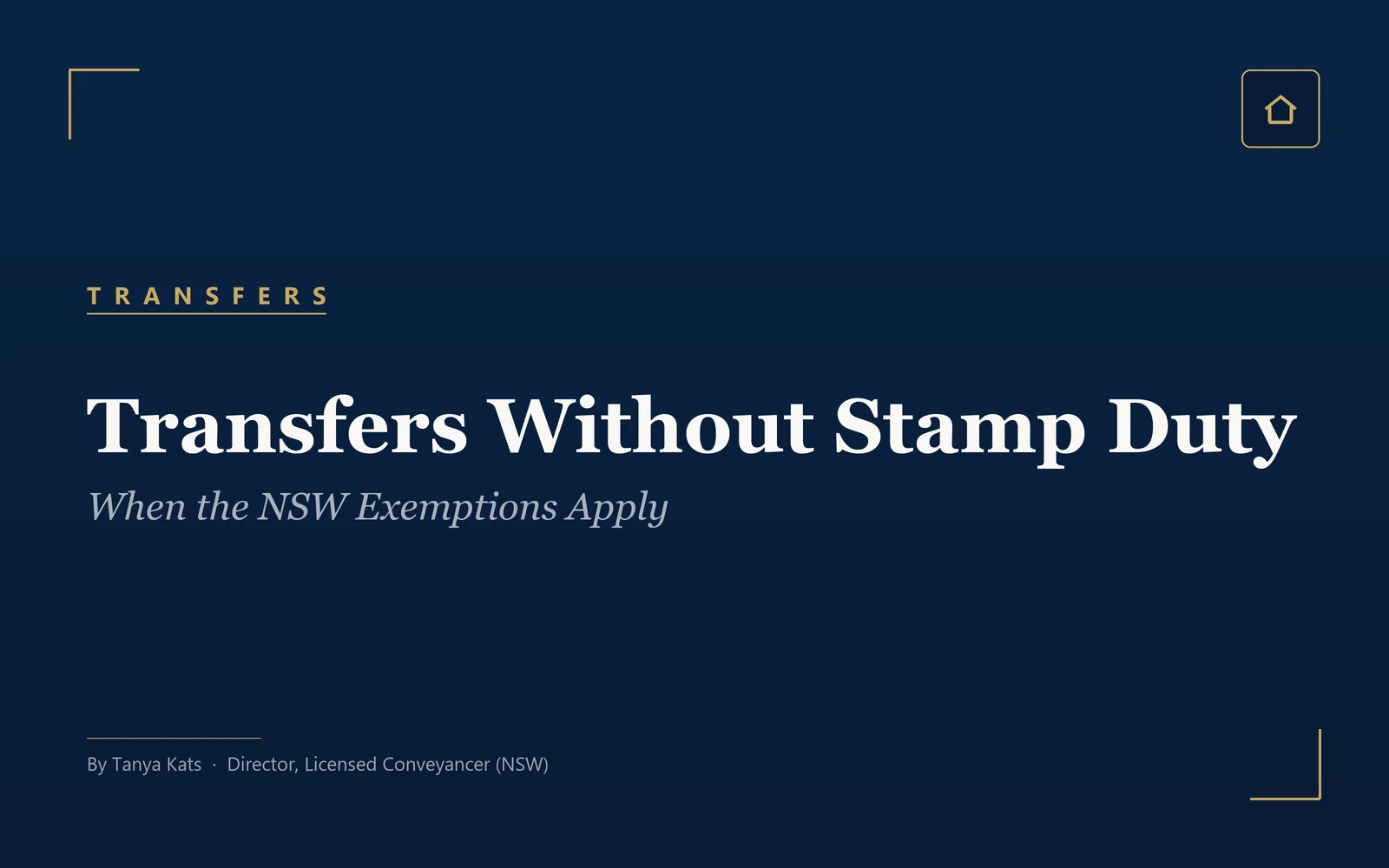 Transferring Property Without Paying Stamp Duty in NSW